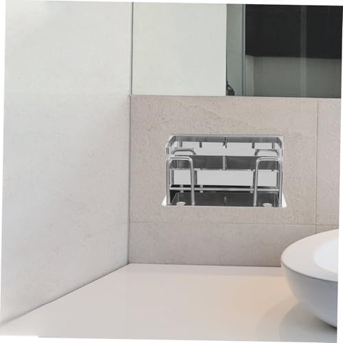 LIFKOME Wall-Mounted Toothbrush Rack Stainless Steel Modern Bathroom Holder