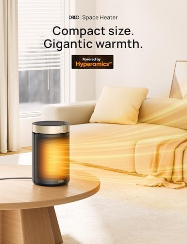 Dreo Space Heater - 1500W PTC Ceramic with Thermostat and Remote
