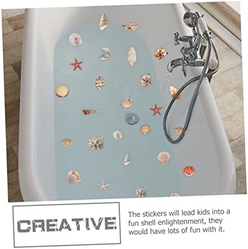 Happyyami 6 Sheets Seashell Bathtub Stickers