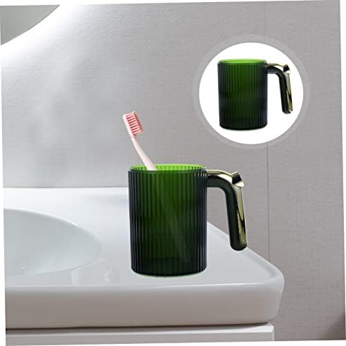 Amosfun Round Toothbrush Cup with Gold Plating