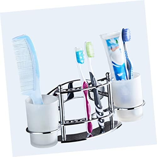 LIFKOME Wall Mount Stainless Steel Gargle Cup Toothbrush Holder