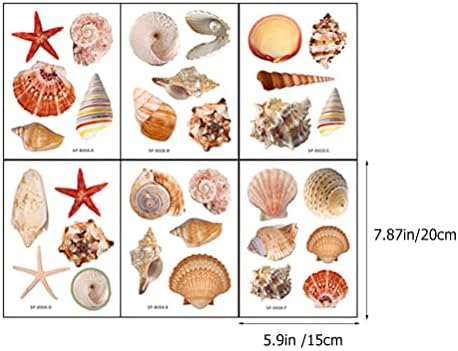 LUOZZY 6 Sheets Non-Slip Bathtub Stickers with Sea Shell Design
