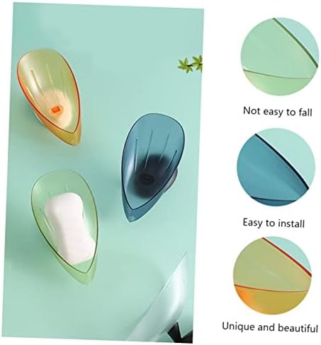 HAKIDZEL 3Pcs Soap Dish Holder with Suction Cup and Draining Design