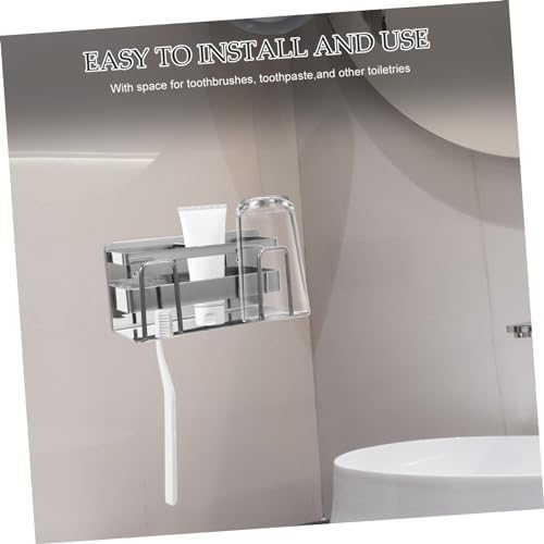 KONTONTY Stainless Steel Toothbrush Holder for Boys Girls Wall Mount Stand