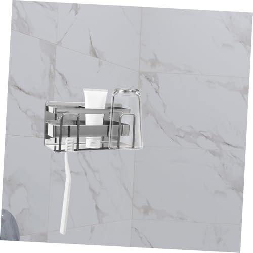 FOYTOKI Stainless Steel Toothbrush Holder Wall Mount Organizer