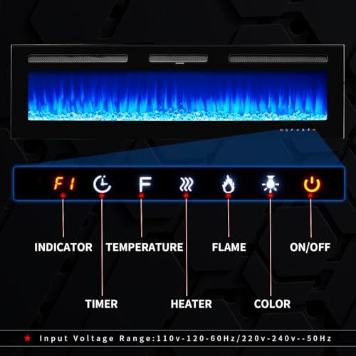 oneinmil Electric Fireplace 50 Inch WallMounted