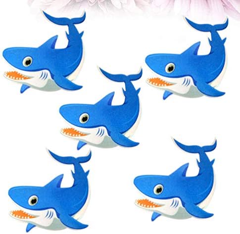 Cabilock 5pcs Non-Slip Frosted Shark Stickers for Bathroom Safety