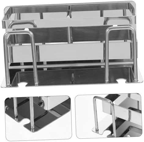 Stainless Steel Toothbrush Holder Wall Mount Multi-Functional Bathroom Organizer