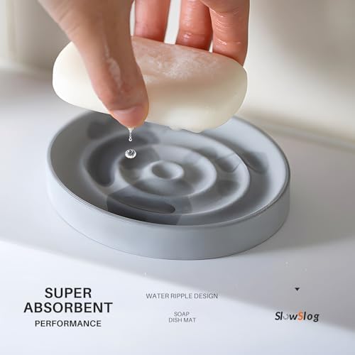 Slow Slog Diatomite Soap Dish Holder Gray 1