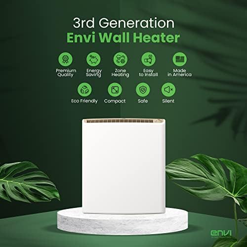 Envi Wall Mounted Electric Heater 247 Safety Quiet Heating