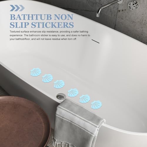Cabilock 12pcs Shell Anti-Slip Stickers for Bathtub