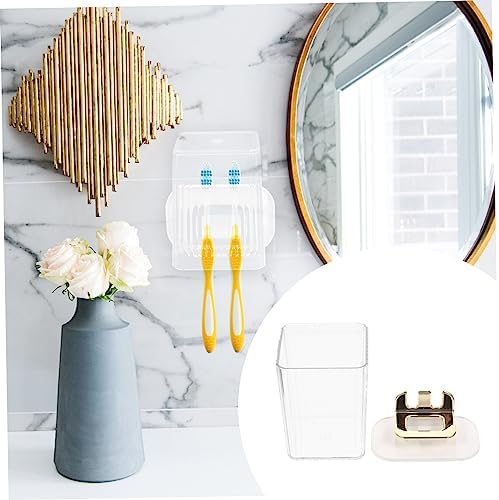 BRIGHTFUFU Wall Mounted Toothbrush Holder Set 1