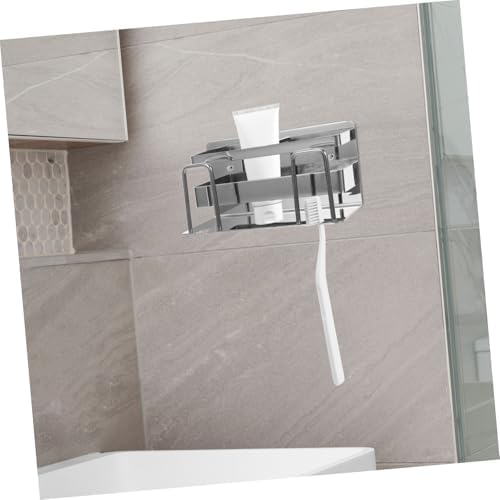 RORPOIR Wall Mounted Toothbrush Holder Stand Silver