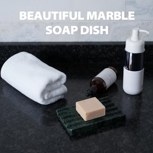 Karibiber Marble Soap Dish with Water Ripple Design
