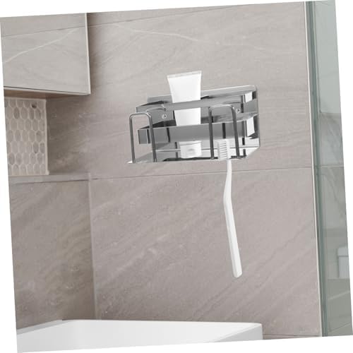 LIFKOME Wall-Mounted Toothbrush Rack Stainless Steel Modern Bathroom Holder