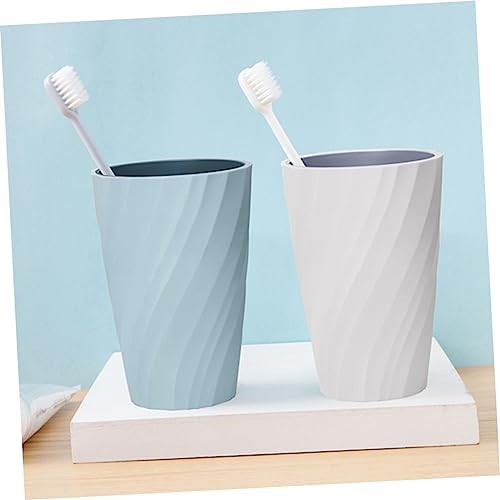 BRIGHTFUFU 2pcs Double Layer Toothbrush Cup