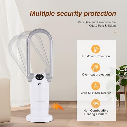 Ocean Loong 1500W Space Heater and Bladeless Fan Combo White