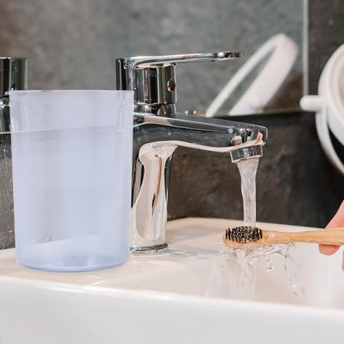 Kichvoe 4Pcs Transparent Couples Toothbrush Cup Holder