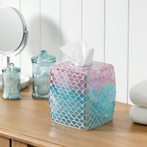 Mermaid Themed Glass Tissue Holder Decor