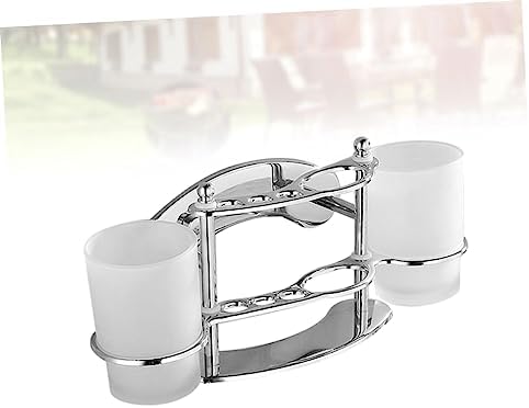 PRETYZOOM Wall-Mounted Toothbrush Holder with Gargle Cup 1