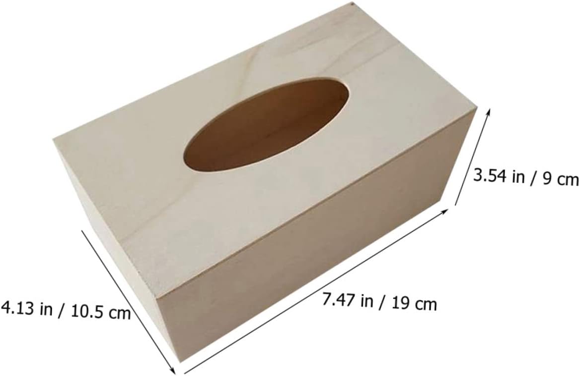 SEWOART 6PCS Blank Wood Tissue Holder DIY Set