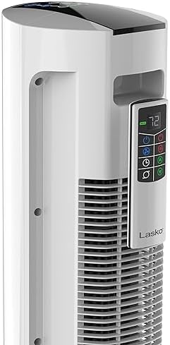 Lasko 1500 Watt 4 Speed Quiet Bladeless Tower Fan and Space Heater White