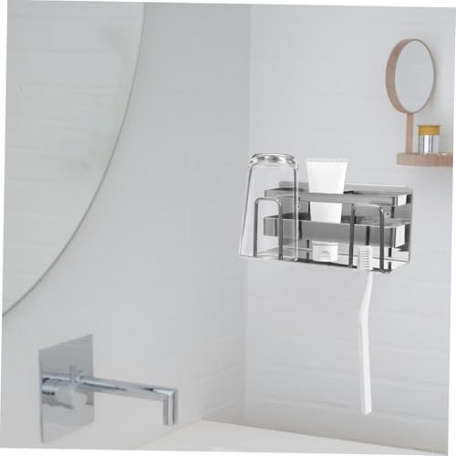 LIFKOME Wall-Mounted Toothbrush Holder with Cup Stand
