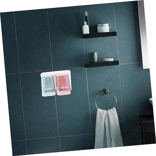 1 Set Wall Mounted Bathroom Storage Rack with Cups and Toothbrush Holder