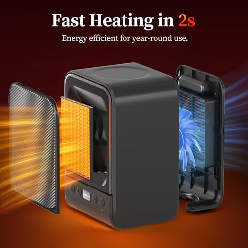 Lerat Space Heater 1500W PTC Fast Heating Black