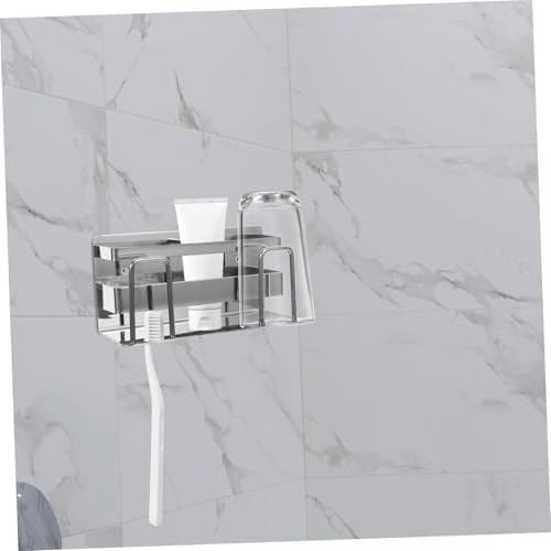 RORPOIR Wall Mounted Toothbrush Holder Stand Silver