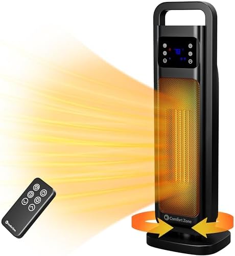 Comfort Zone 26-Inch 1500W Space Heater with Remote Control