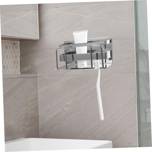 Alipis Wall Mount Toothbrush Holder Stainless Steel No Drill