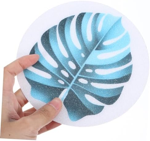 SOLUSTRE 1Set Non-Slip Bathtub Stickers with Leaf Design