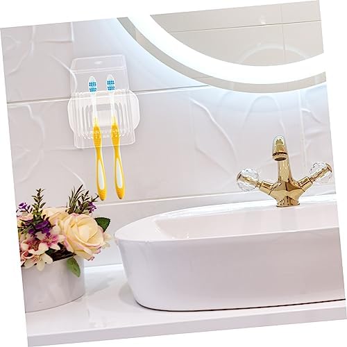 Pink Wall-Mounted Toothbrush Holder Set