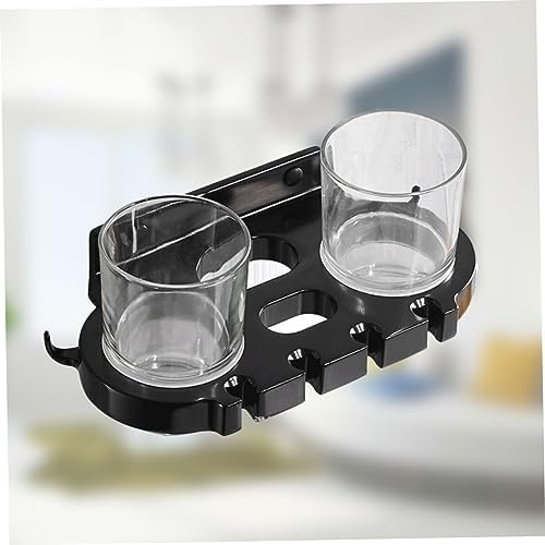 Cabilock Aluminum Toothbrush Rack with 2 Cups Easy Install
