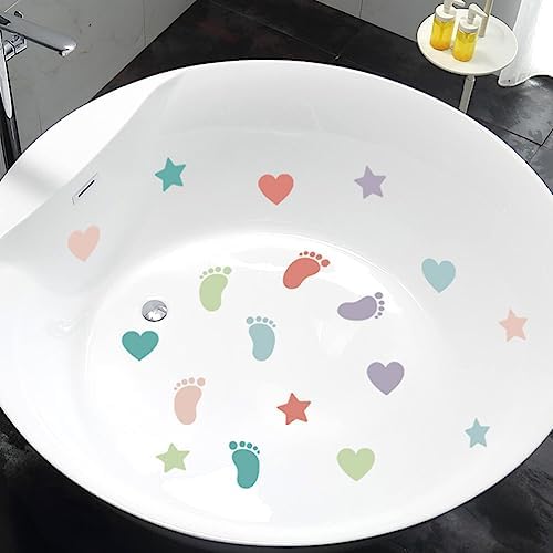 HOMSFOU Non-Slip Bathtub Stickers 6 Sheets PVC Design