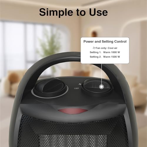 Lutntc 1500W Portable Space Heater - Quiet Safe
