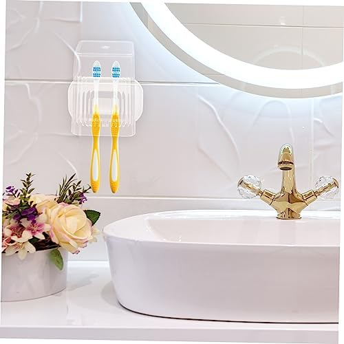 CONGARTENO Wall Mounted Toothbrush Holder Set Organizer with Cup No Drilling Required