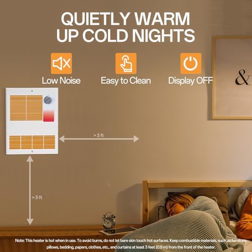 HAI FEIPN Upgraded 9815WH Wall Heater with Adjustable Thermostat
