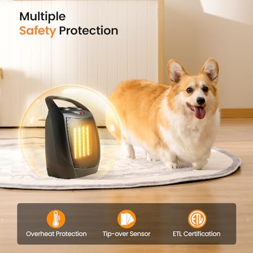Kismile 750W 1500W Ceramic Space Heater with Fan
