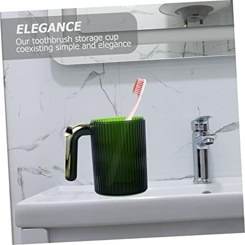 Amosfun Round Toothbrush Cup with Gold Plating