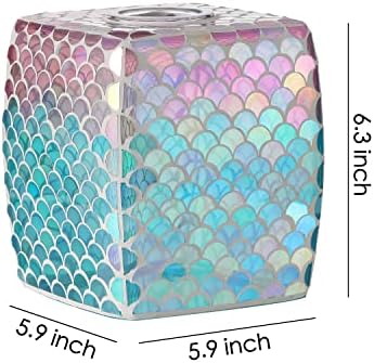 Mermaid Themed Glass Tissue Holder Decor