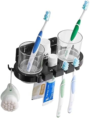 Anneome Toothbrush Holder with Hooks and Cups 1
