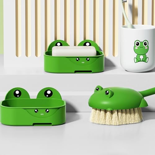 Frogs Wall Soap Dish Double Layer Drainage