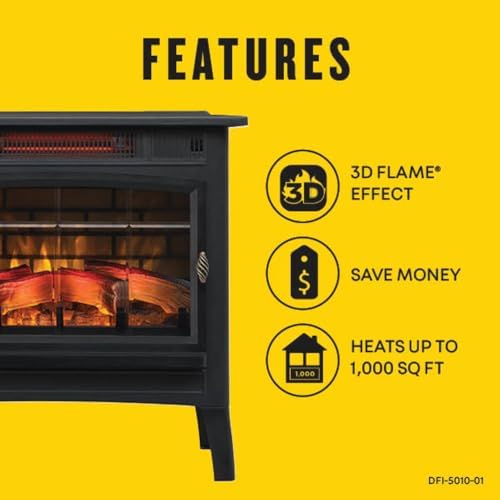 Duraflame Electric Fireplace Stove with 3D Flame Effect Bronze