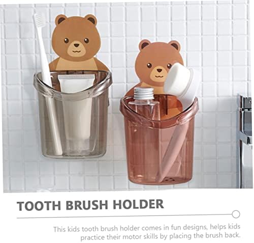 Amosfun Cartoon Toothbrush Holder 2Pcs