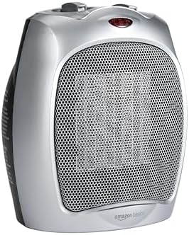 Amazon Basics Ceramic Space Heater with 3 Heat Settings and Safety Protection
