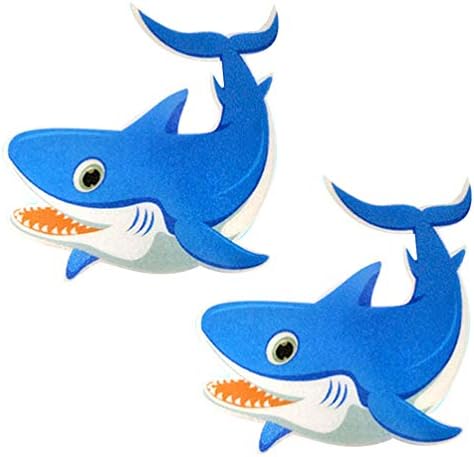 Cabilock 5pcs Non-Slip Frosted Shark Stickers for Bathroom Safety