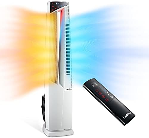 Lasko Oscillating Fan and Heater with Remote 375 Inches White