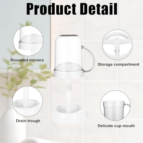 GENZYRE White Toothbrush Holder with Cover and 3 Slots